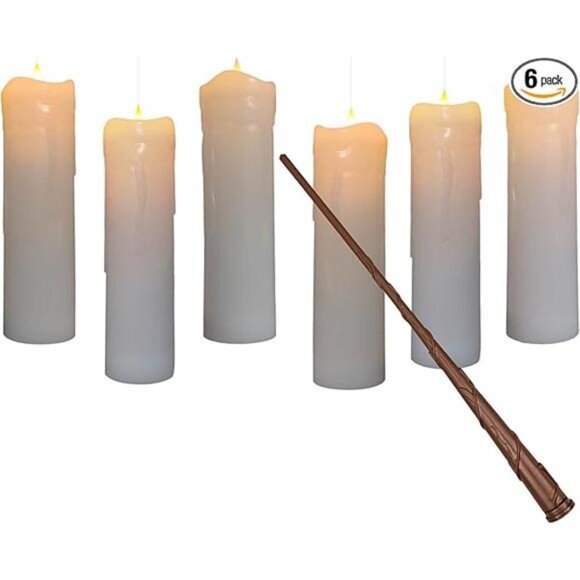 Floating Candles with Magic Wand Remote, Hanging Pillar LED Candles - Picture 7 of 7